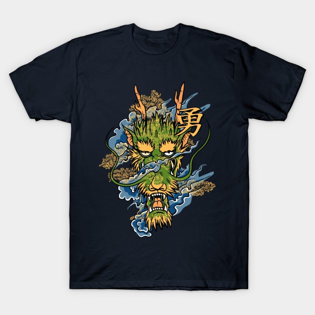 Dragon's Head Oriental Style T-Shirt by NiceIO